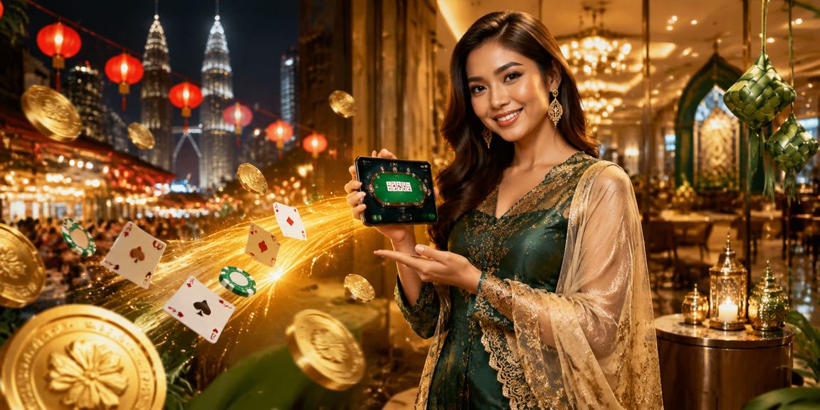Permainan poker suasana perayaan Hari Raya bergaya dalam kasino dalam talian Malaysia
