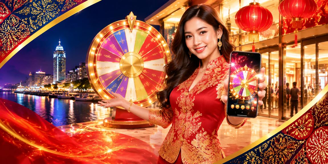 Meja roulette bergaya dengan sentuhan batik Malaysia di kasino dalam talian